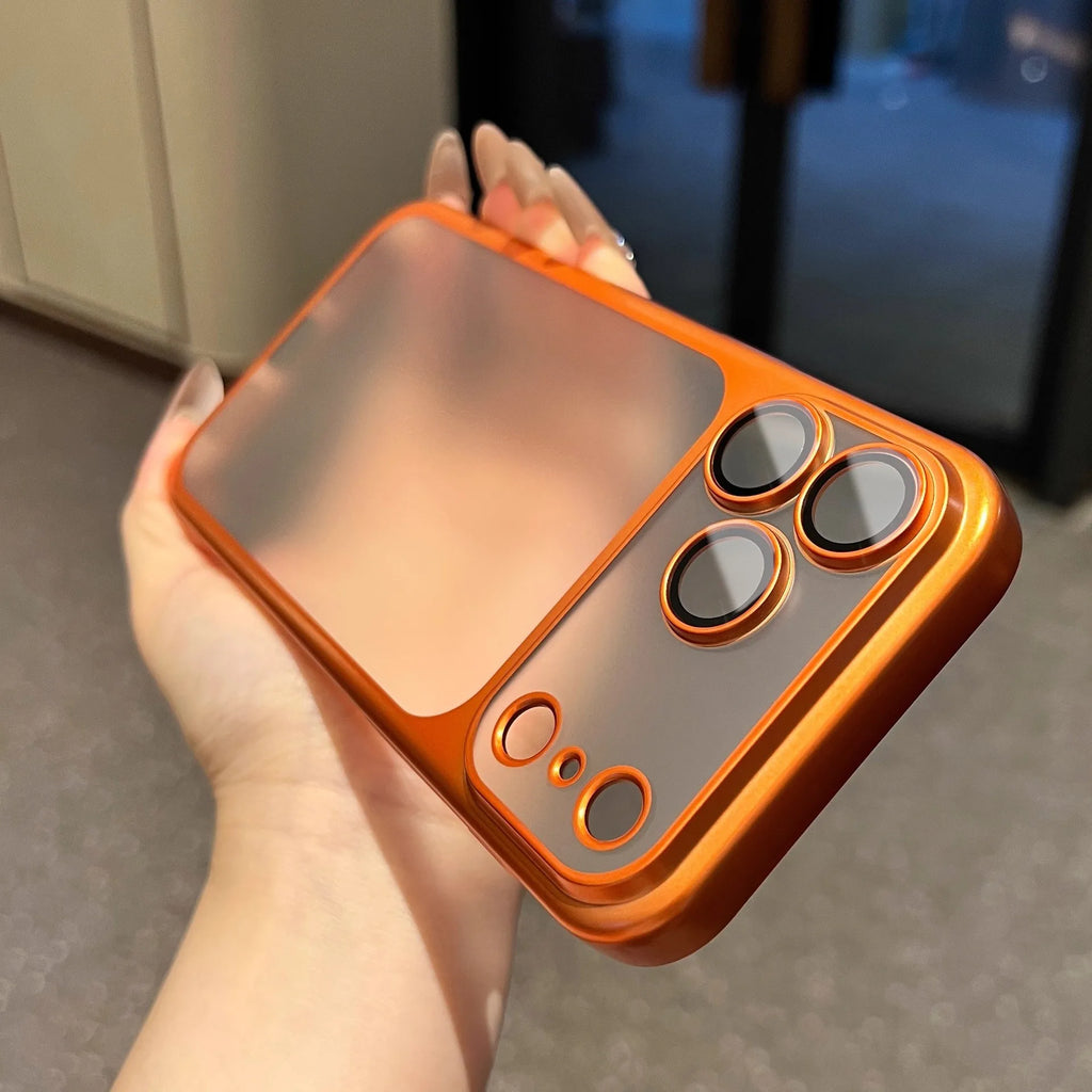Official Cosmic Orange Plating Frosted Translucent Thin Phone Case For iPhone 17 Pro Max Air Series Bumper Cover for 17 Pro Case