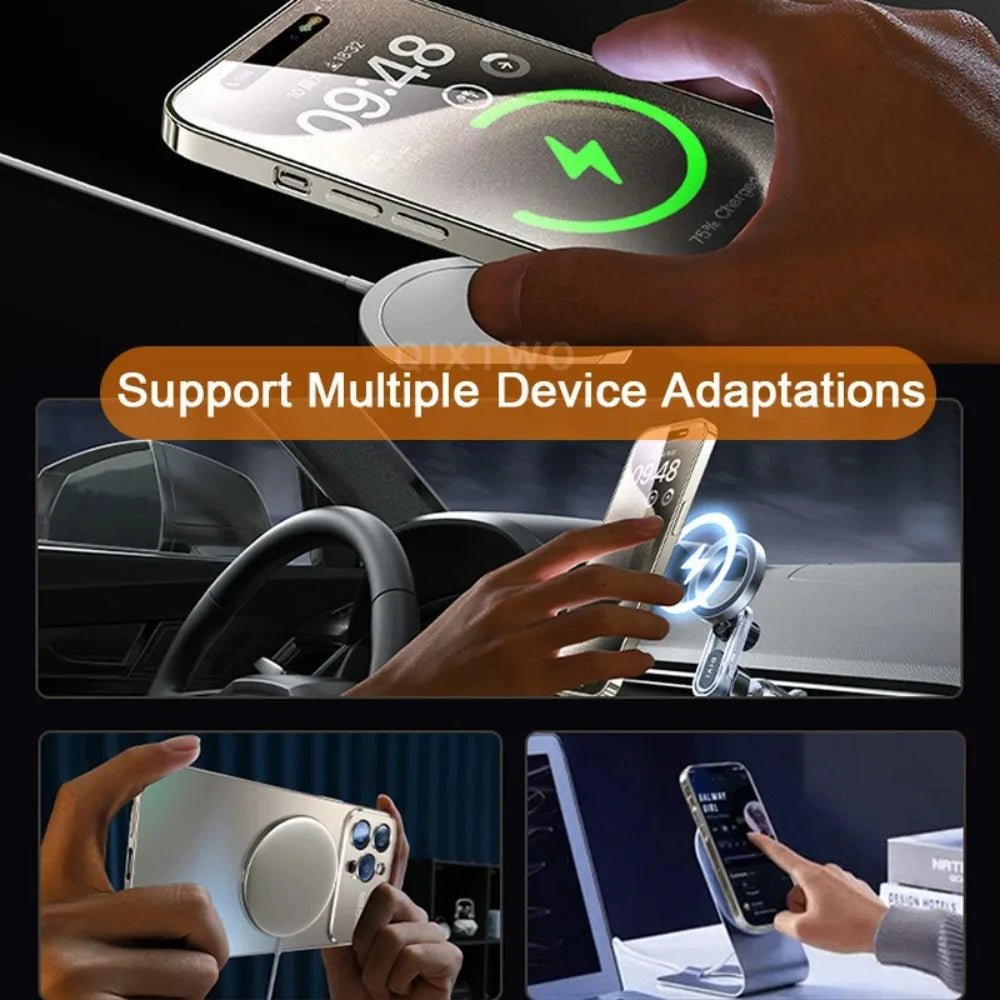 Luxury Glass Camera For Magesafe Magnetic Wireless Charge Case For iPhone 17 16 13 14 15 12 18 Pro Max Air Plus Shockproof Cover
