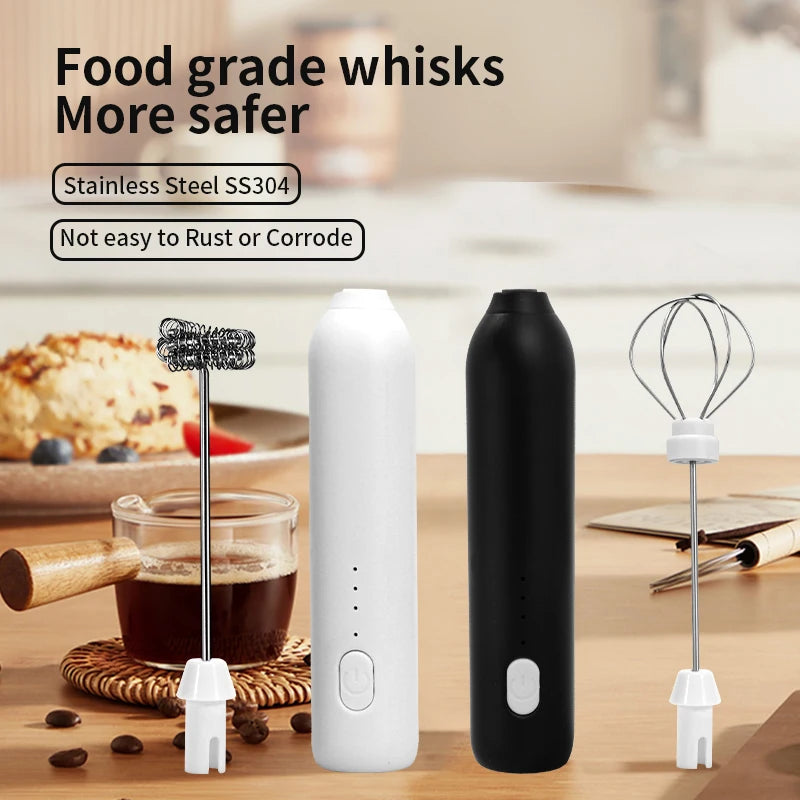 Electric Milk Frother & Egg Beater – Wireless, USB-C