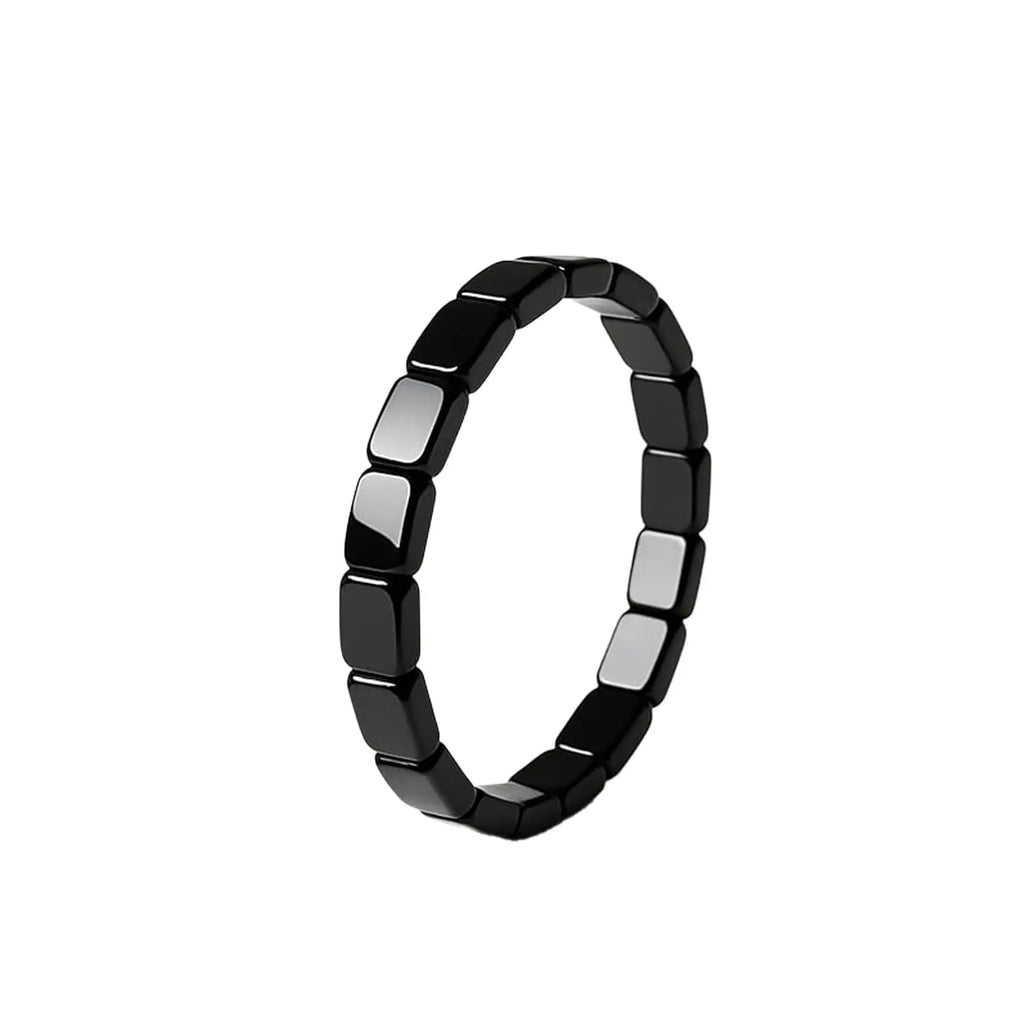 Healing Bracelet Healing Black Gallstone Bracelet Hematite Bracelet Elastic For Workplace Everyday Life Gift For Men