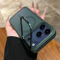 Matte Translucent Case For iPhone 18 17 16 15 14 13 12 Pro Max for Magsafe Mag Safe Charge Anti-fingerprint Stand Holder Cover