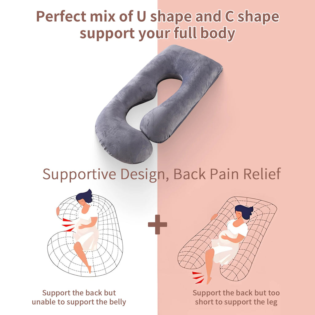 G-Shaped Full Body Pregnancy Pillow with Removable Cover – Supportive Maternity Pillow for Pregnant Women’s Sleep Comfort