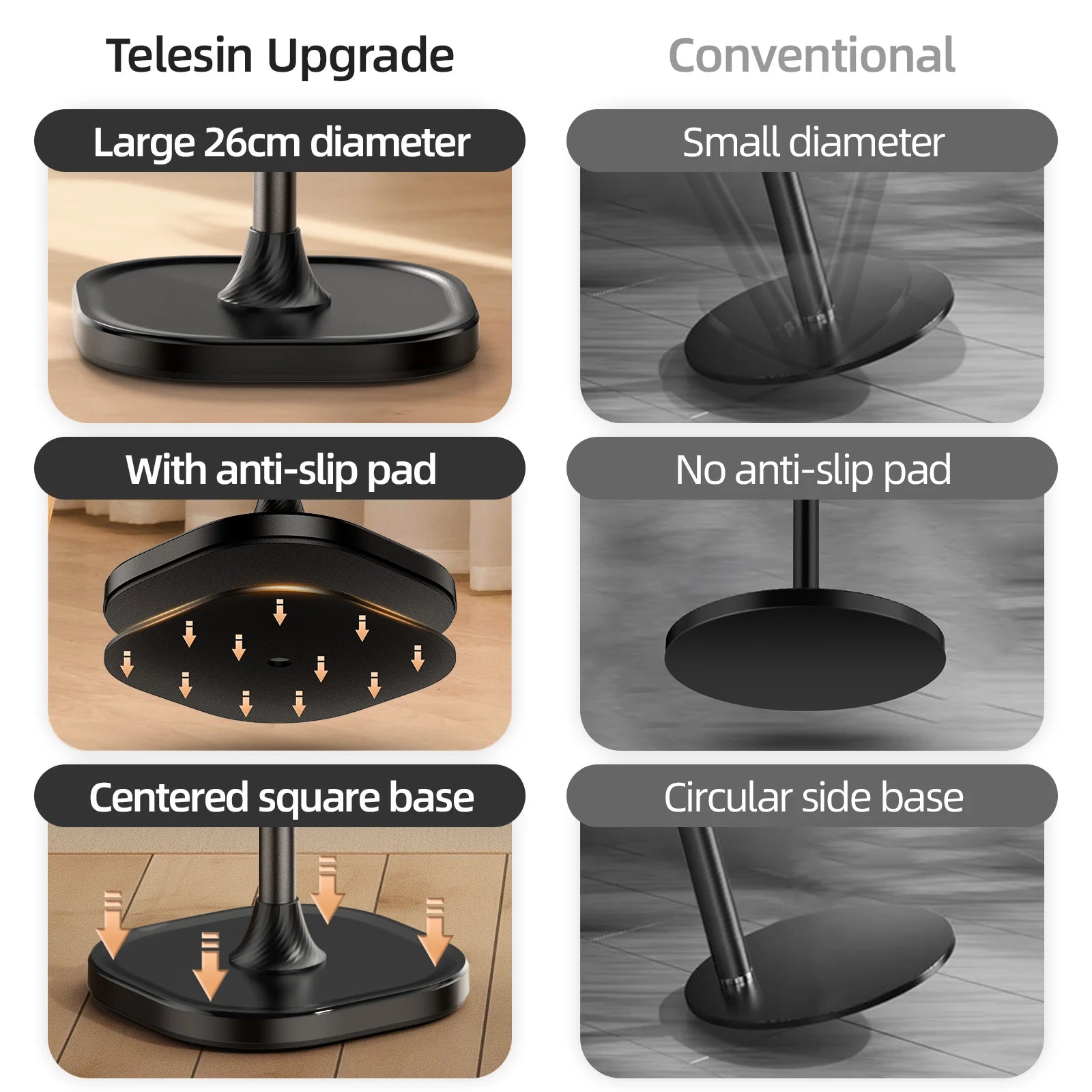 TELESIN Magnetic Mobile Phone Floor Stand Cantilever Live Broadcast Tablet Bracket Lifting Bracket Universal Mobile Phone Holder