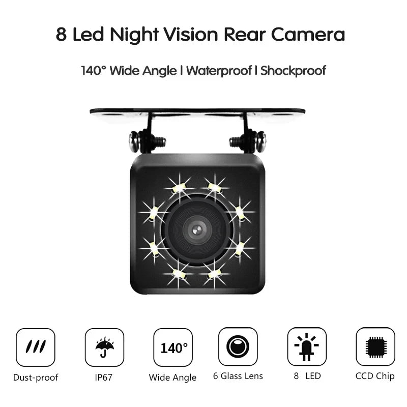 Car Rear View Camera Optional 4/8/12 LED Camera HD Night Vision Support Display to Assist car Parking and Reversing
