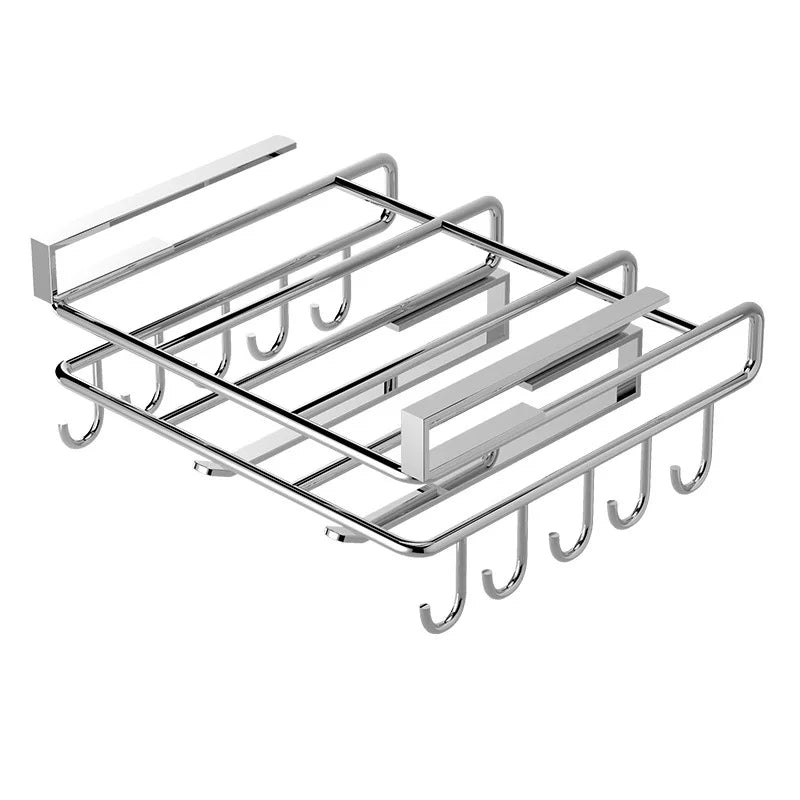 o-Drill Cabinet Organizer - 304 Stainless Steel 2-Tier Storage Rack for Cutting Boards, Towels and Cup Organization