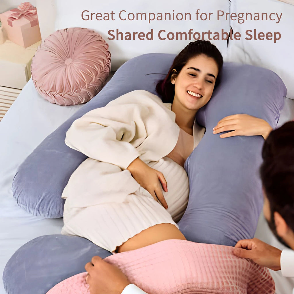 G-Shaped Full Body Pregnancy Pillow with Removable Cover – Supportive Maternity Pillow for Pregnant Women’s Sleep Comfort
