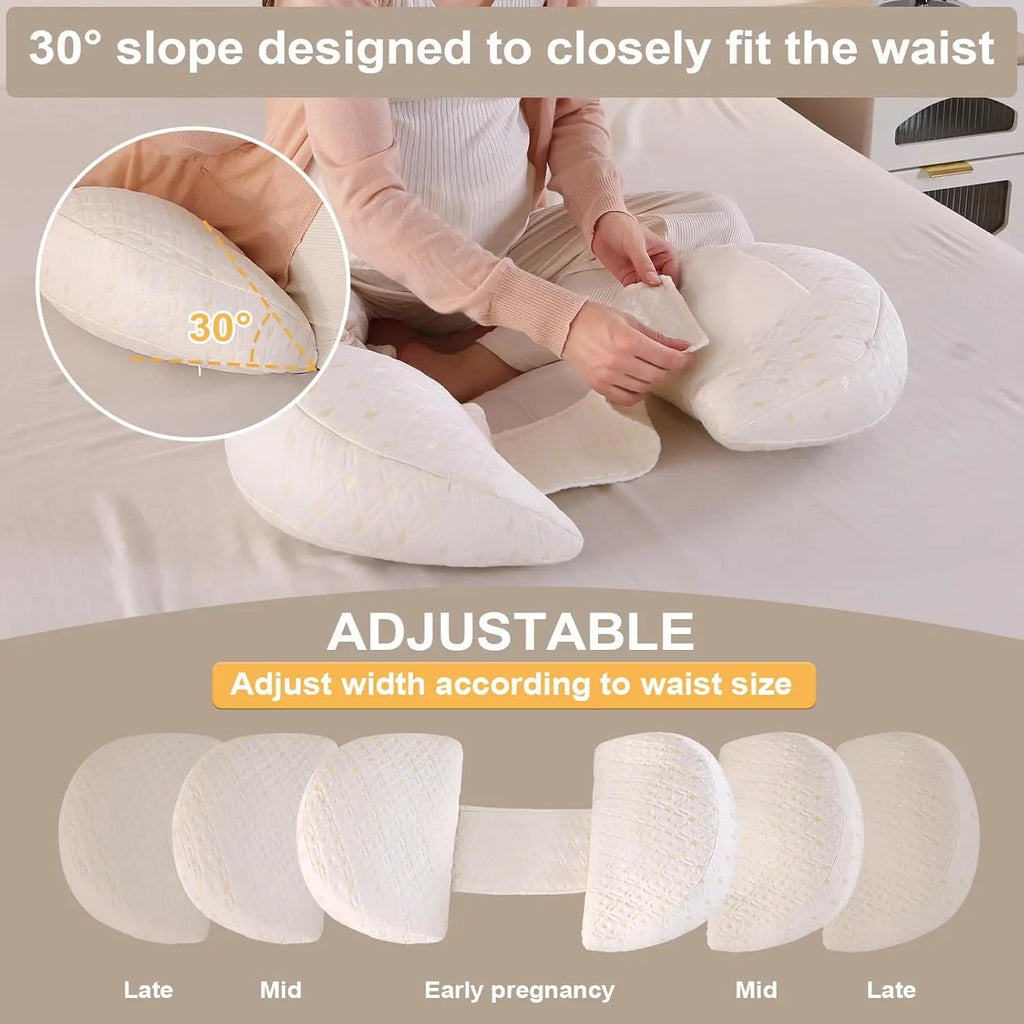Pregnancy Pillows for Pregnant Women Pregnant Comfort Waist Protection Pillow Maternity Pillow with Detachable Adjustable Pillow
