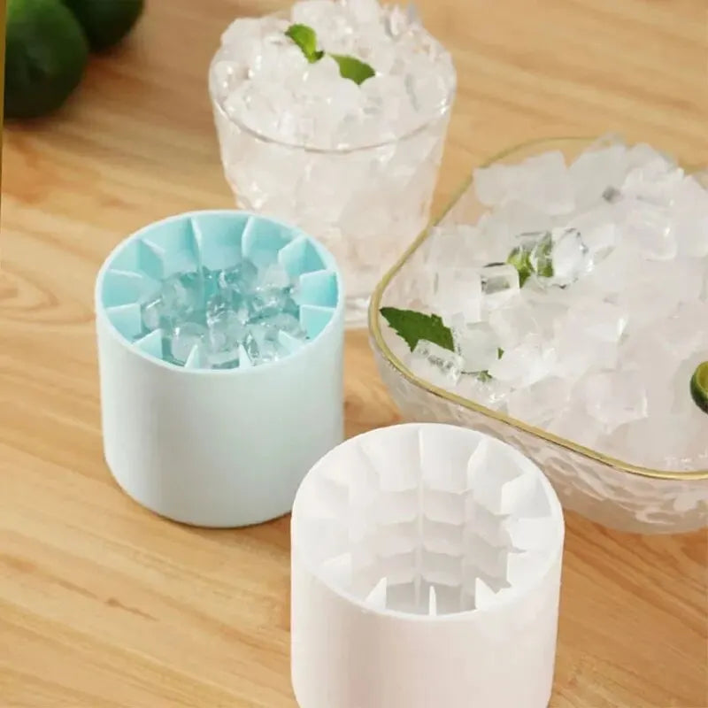 Silicone Ice Cube Mold – Round Cylinder with Lid