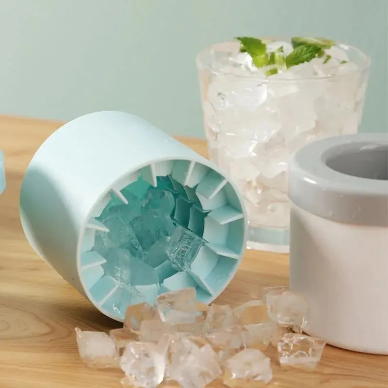 Silicone Ice Cube Mold – Round Cylinder with Lid