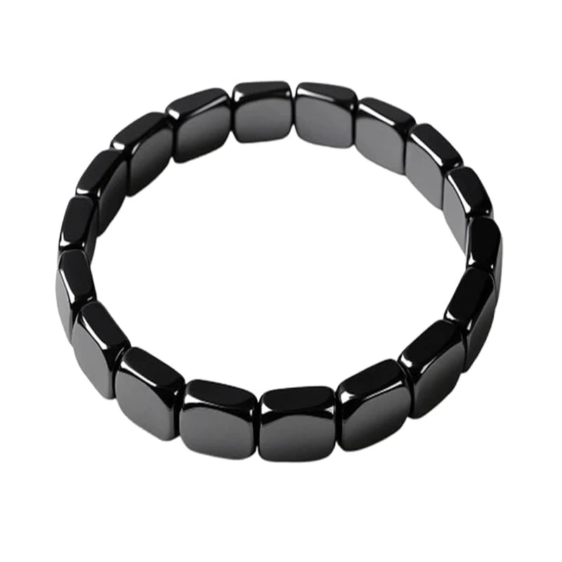 Healing Bracelet Healing Black Gallstone Bracelet Hematite Bracelet Elastic For Workplace Everyday Life Gift For Men