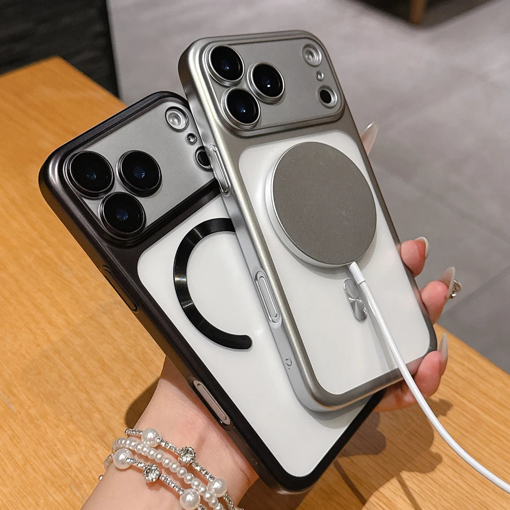 Luxury Matte Translucent Magnetic Phone Case For iPhone 18 17 Pro Max 17Pro Cases For Magsafe Wireless Charging Protector Cover