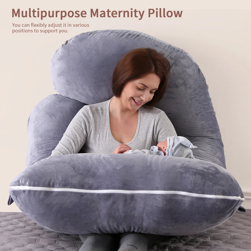 G-Shaped Full Body Pregnancy Pillow with Removable Cover – Supportive Maternity Pillow for Pregnant Women’s Sleep Comfort